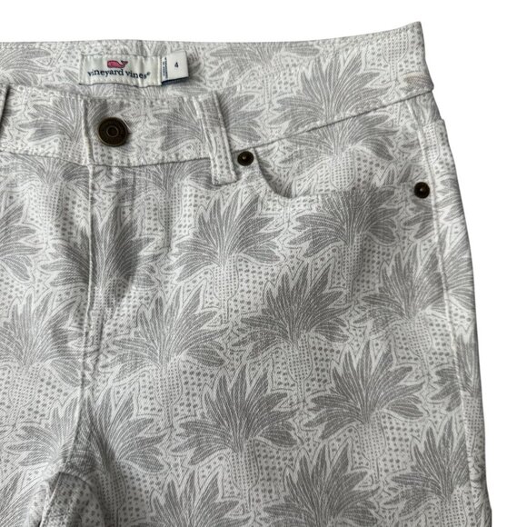 Vineyard Vines White Flower Eyelet Printed Skinny Jeans Stretch Denim Womens 4 - Picture 4 of 8